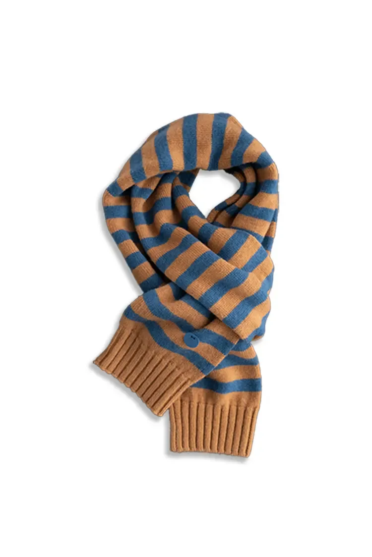 100 Wool Knit Striped Scarf