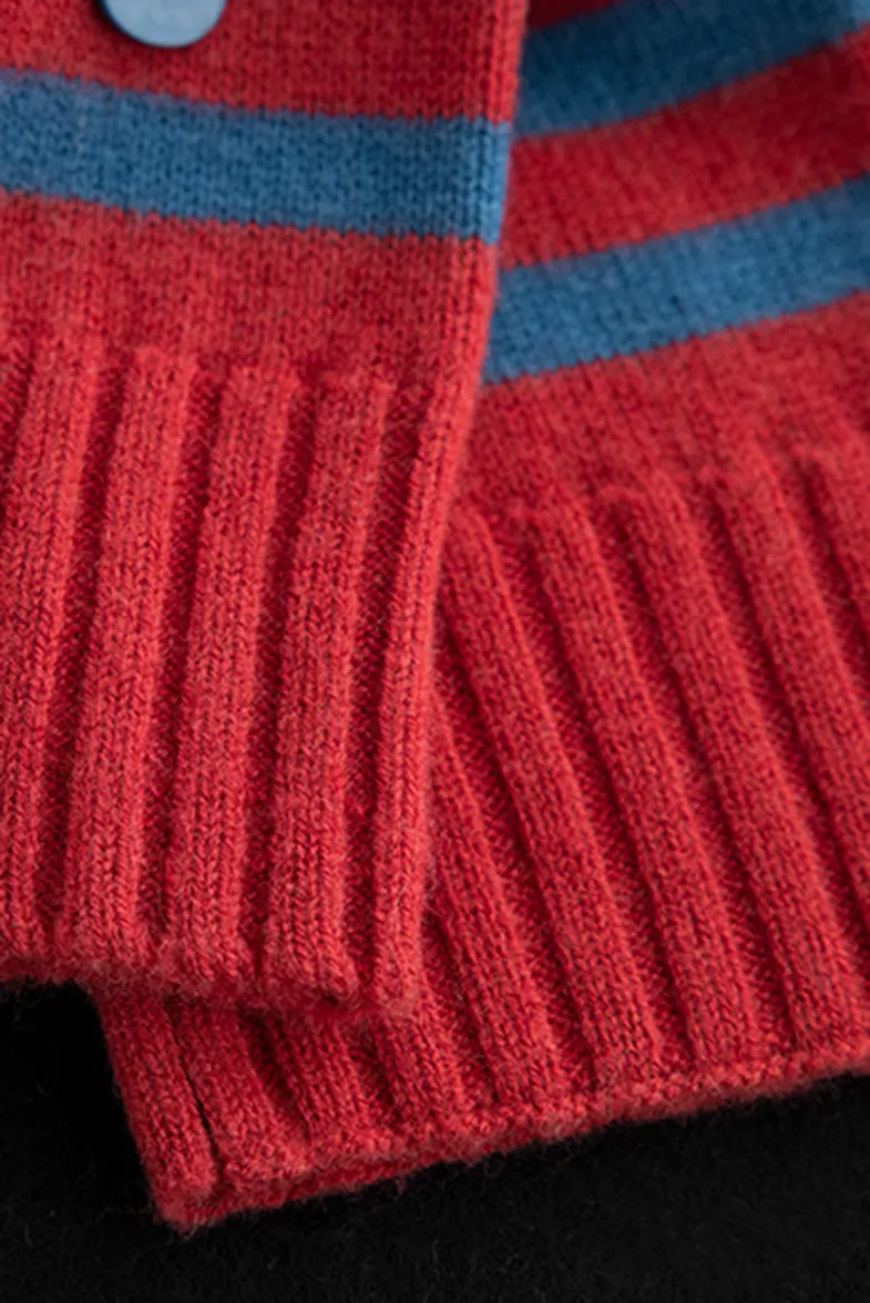 100 Wool Knit Striped Scarf
