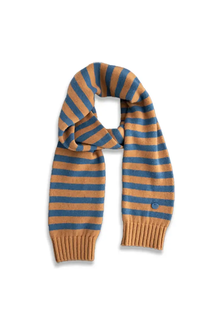 100 Wool Knit Striped Scarf