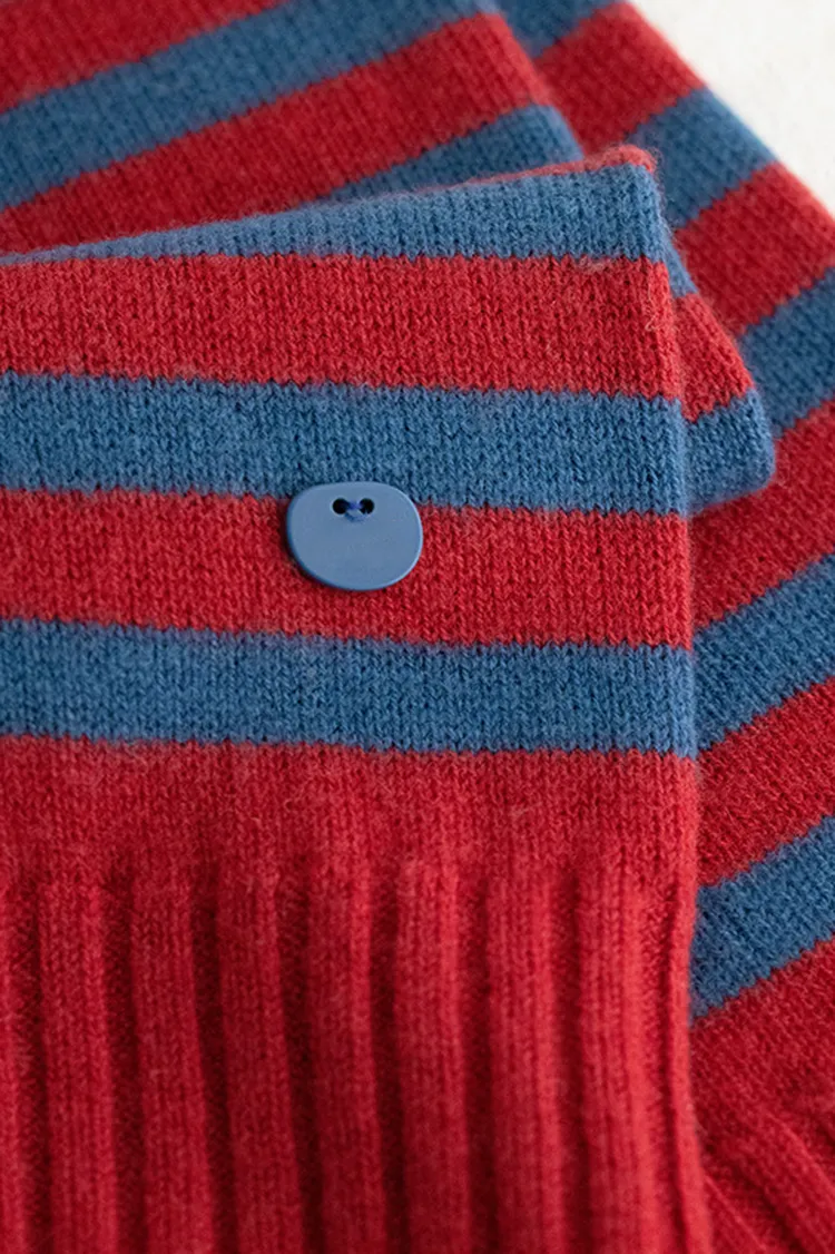 100 Wool Knit Striped Scarf