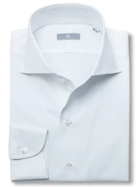 120s White Cotton "Ascot Collar" Shirt