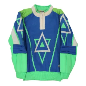 1980's Ski Jumper Orme Blue Graphic Jumper - Medium Blue Wool Blend