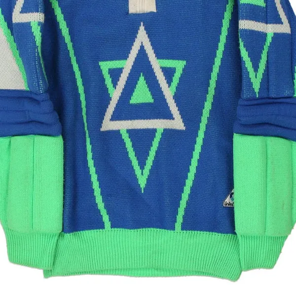 1980's Ski Jumper Orme Blue Graphic Jumper - Medium Blue Wool Blend
