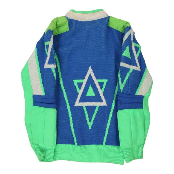 1980's Ski Jumper Orme Blue Graphic Jumper - Medium Blue Wool Blend