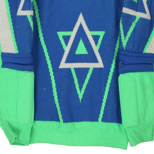 1980's Ski Jumper Orme Blue Graphic Jumper - Medium Blue Wool Blend