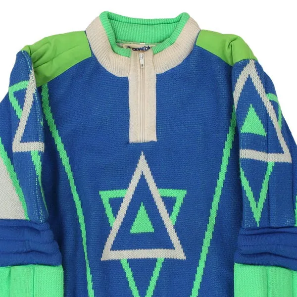 1980's Ski Jumper Orme Blue Graphic Jumper - Medium Blue Wool Blend