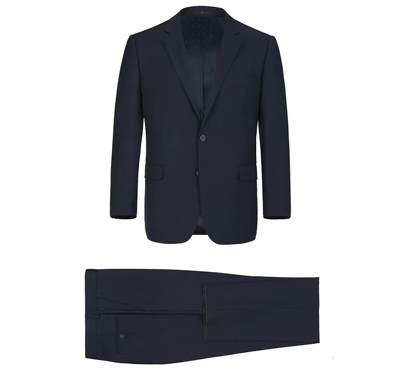 (38L, 48S) 2 Piece Suit 2 Buttons Regular Fit In Dark Navy