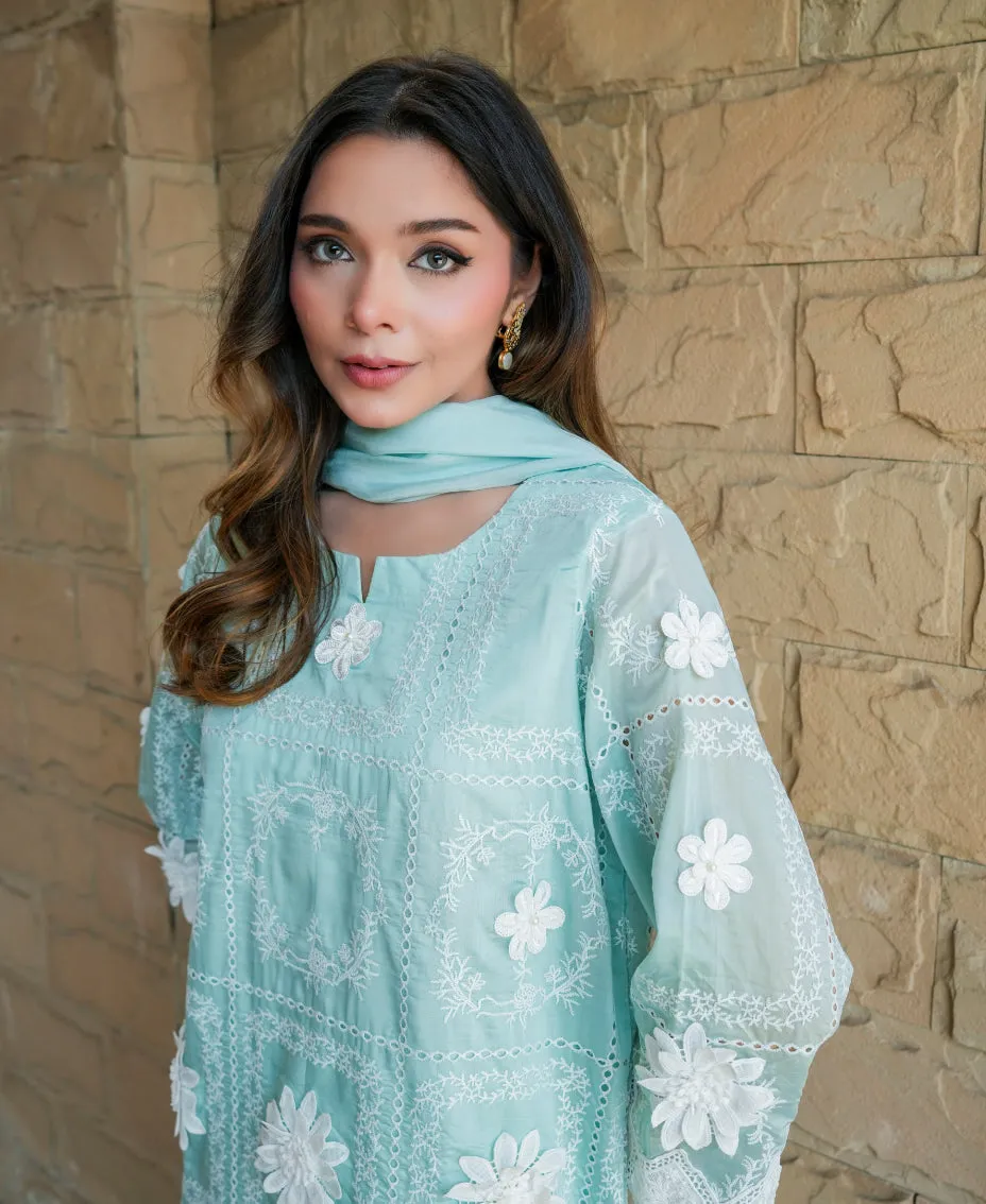 3d flower paper silk outfit