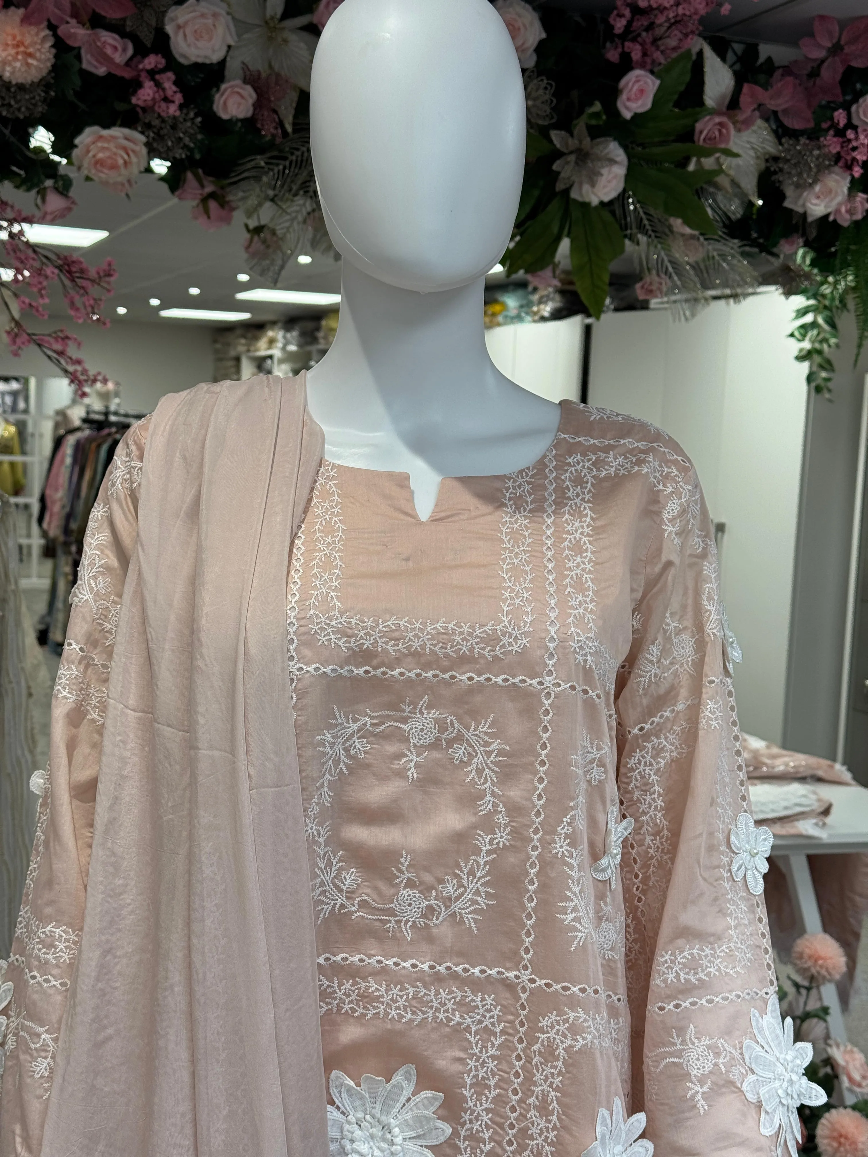 3d flower paper silk outfit