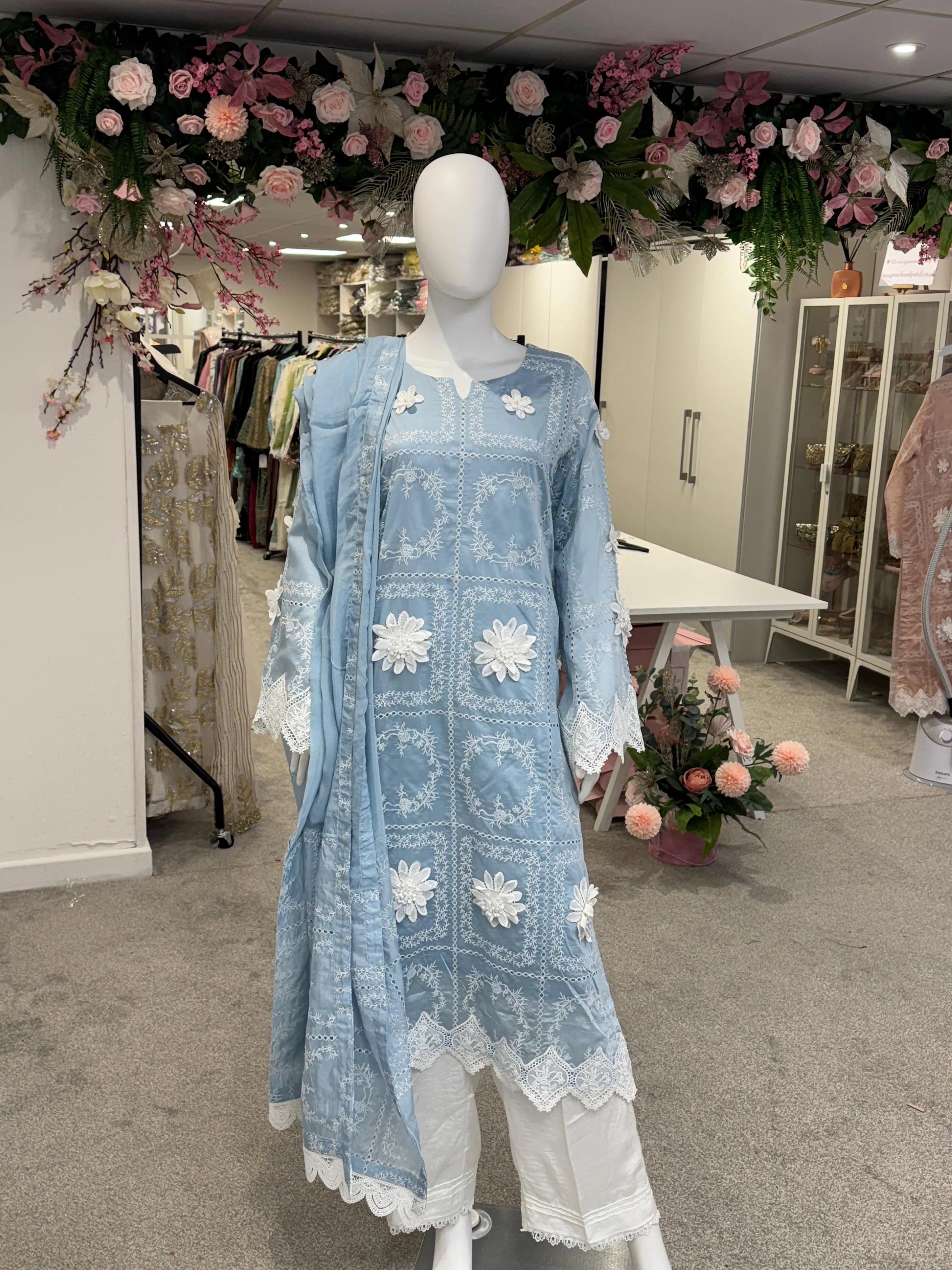 3d flower paper silk outfit