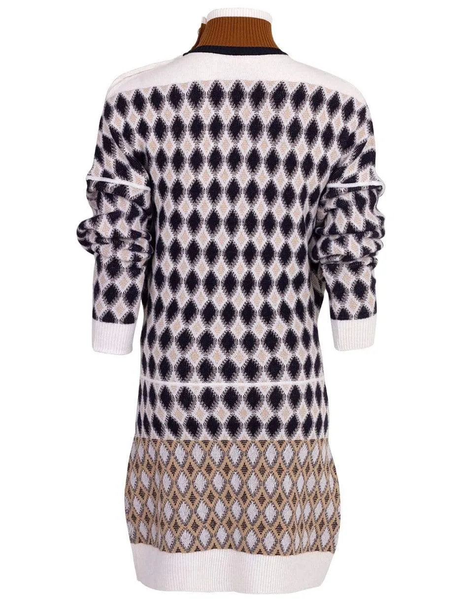 Argyle Drop Shoulder Sweater Dress