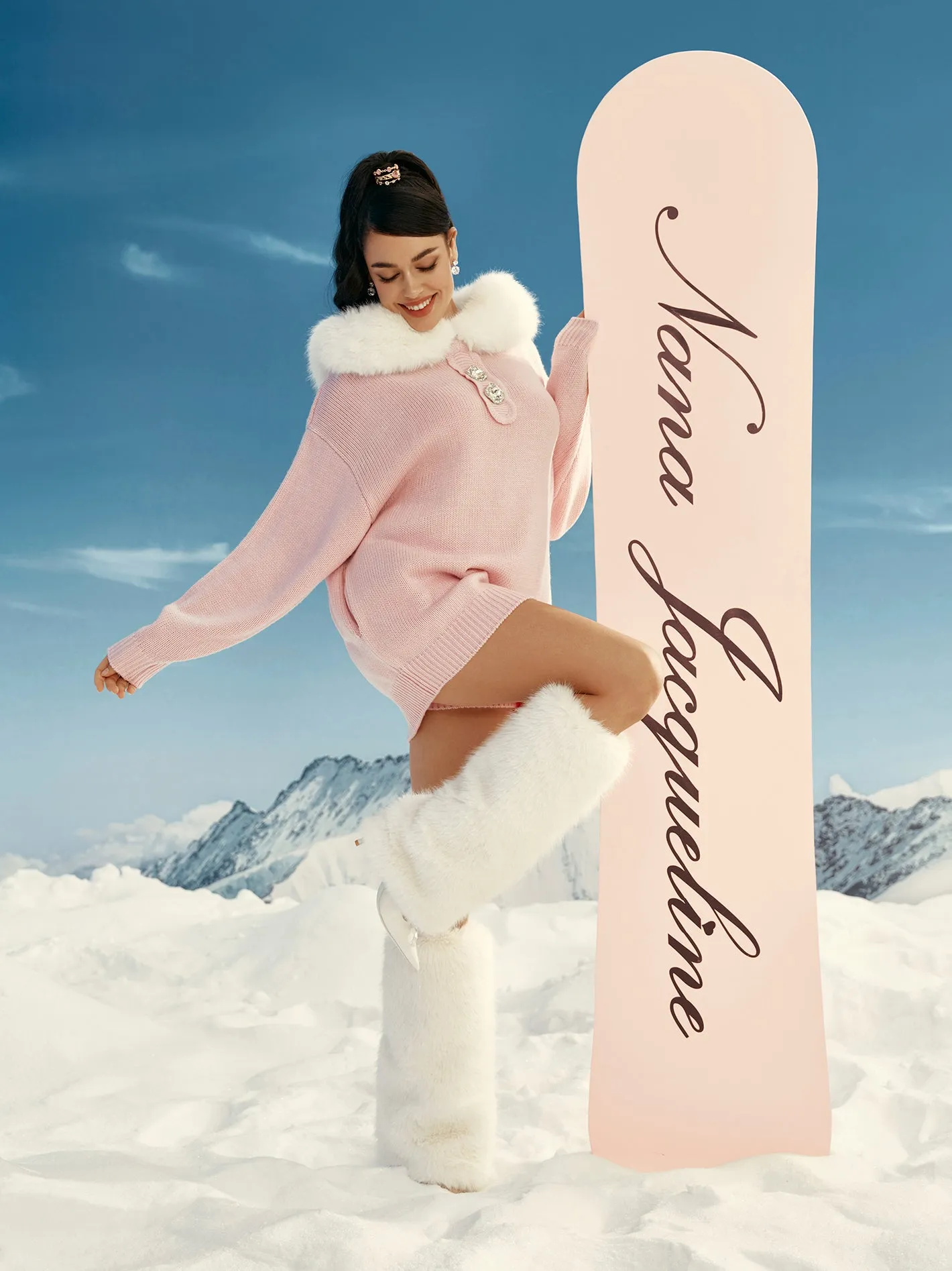 Ava Fur Sweatshirt (Pink)