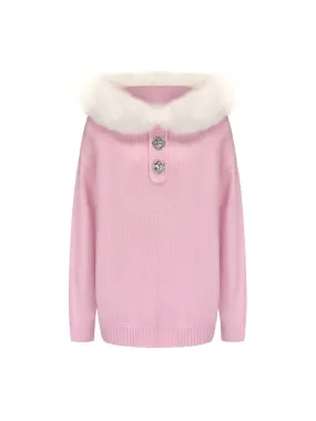Ava Fur Sweatshirt (Pink)