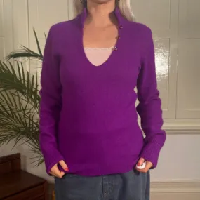 Benetton Jumper - Medium Purple Wool Blend