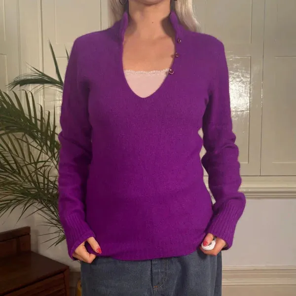 Benetton Jumper - Medium Purple Wool Blend