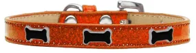 Black Bone Widget Dog Collar Orange Ice Cream Size 20