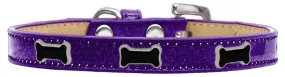Black Bone Widget Dog Collar Purple Ice Cream Size 18