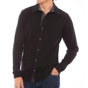 Black Thermal Button-Down Shirt - Scully - SHSY3