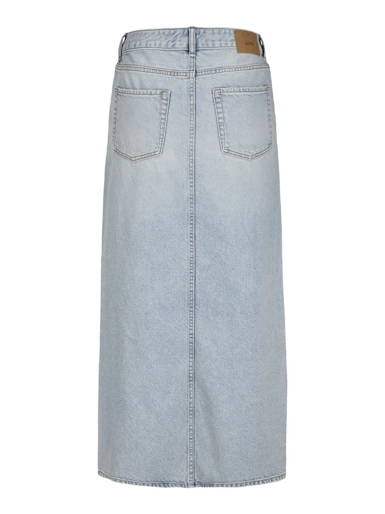 Bleach Wash Denim Skirt