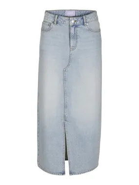 Bleach Wash Denim Skirt