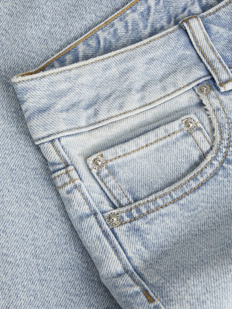 Bleach Wash Denim Skirt