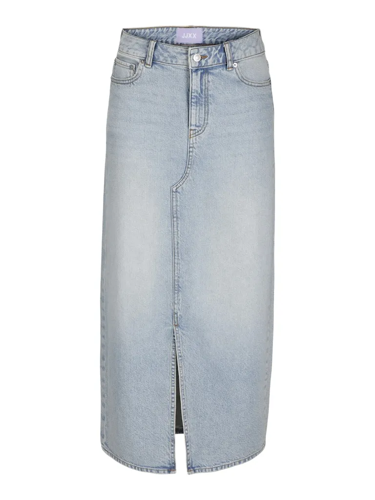Bleach Wash Denim Skirt