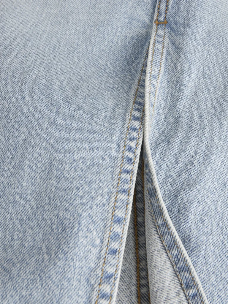 Bleach Wash Denim Skirt