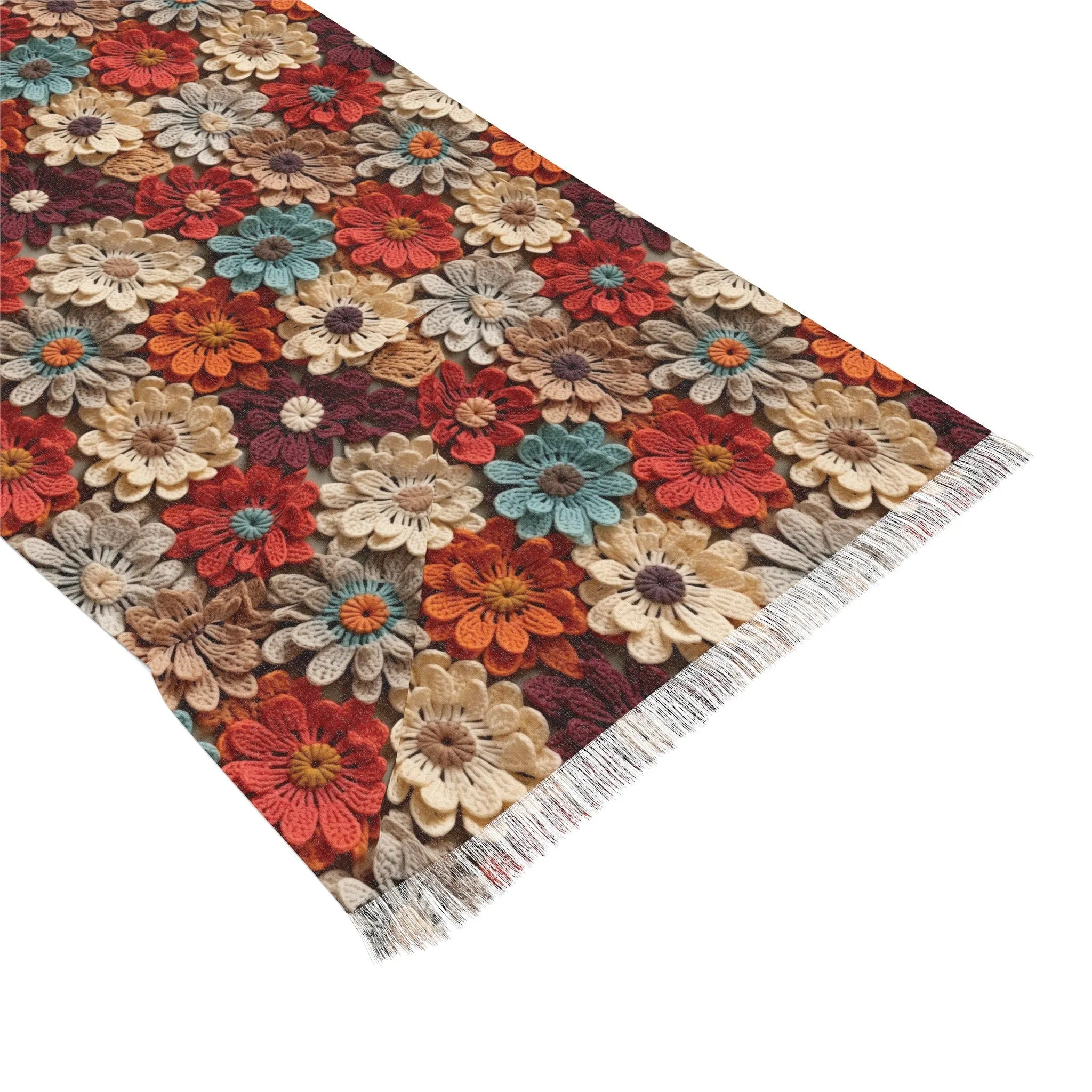 Blossom Elegance Lightweight Floral Scarf for All Seasons Crochet Design Blossom Breeze Delicate Floral Evening Shawl Lightweight Floral