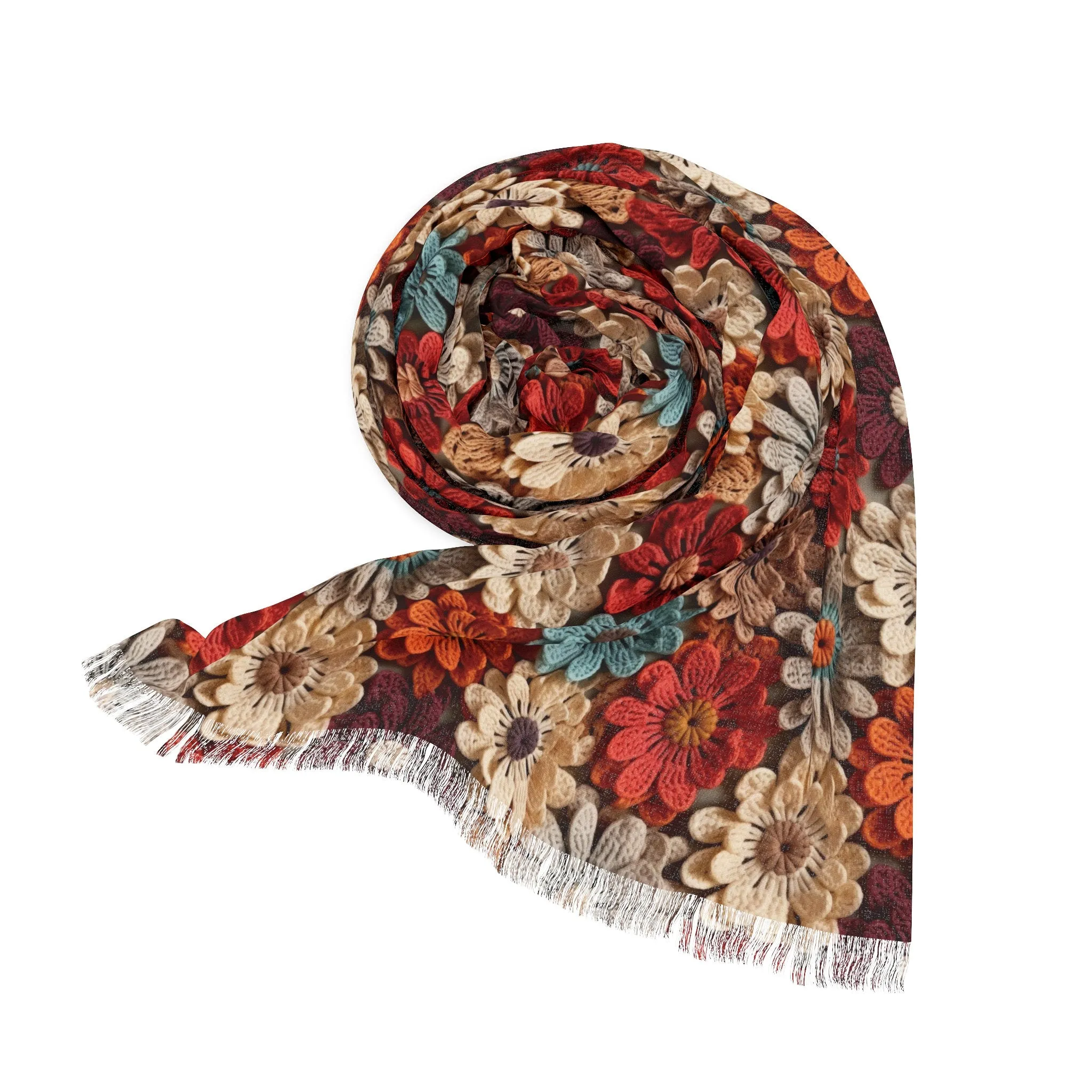 Blossom Elegance Lightweight Floral Scarf for All Seasons Crochet Design Blossom Breeze Delicate Floral Evening Shawl Lightweight Floral