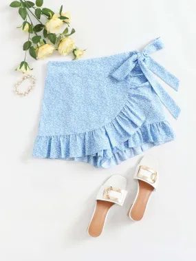 Boho All Over Print Wrap Natural Women Shorts