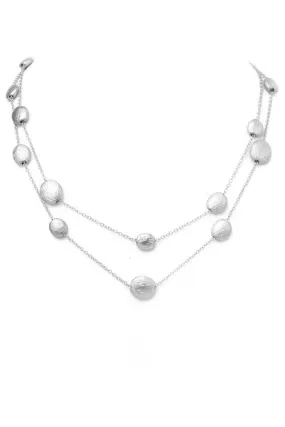 Brushed Beaded Layered Necklace