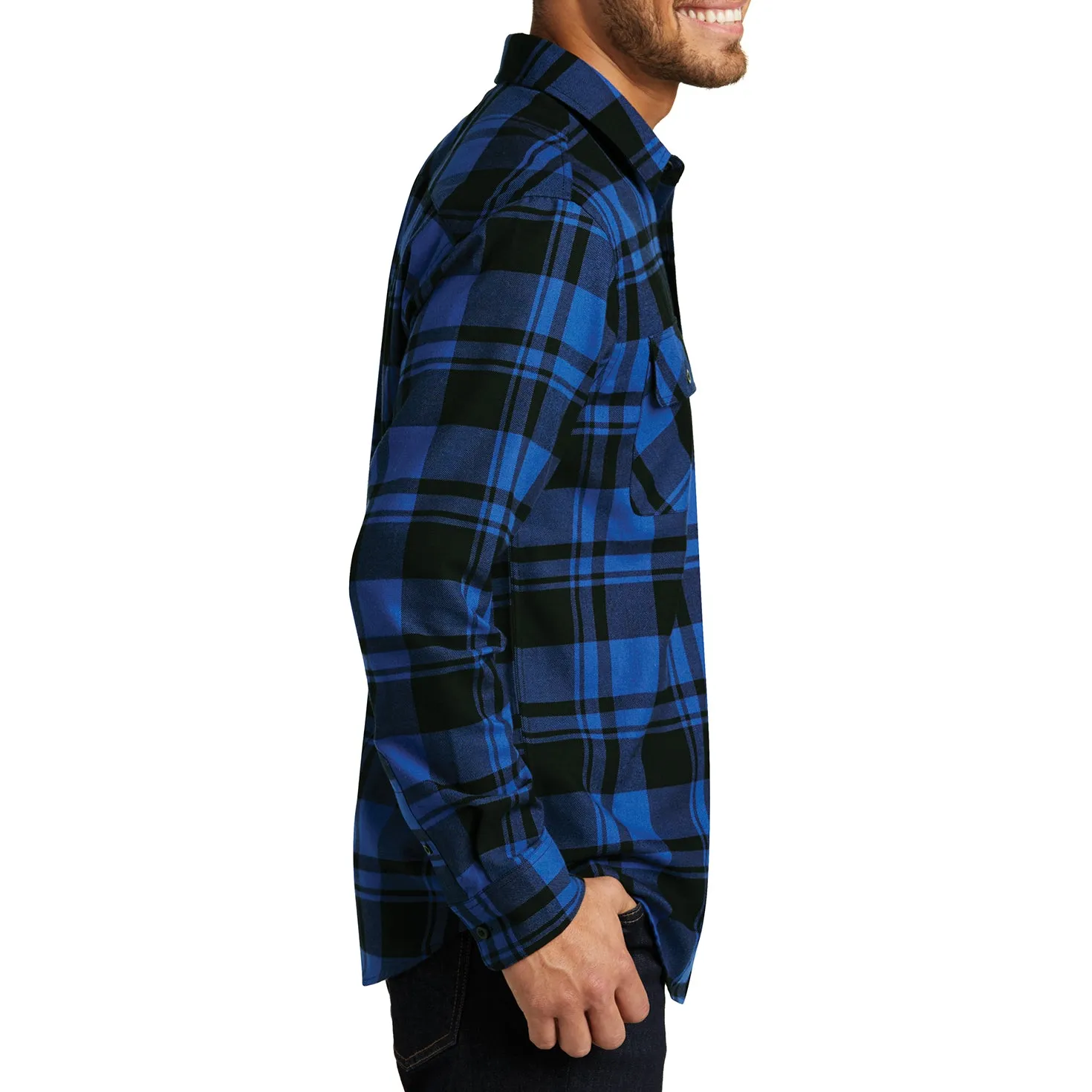 Buffalo Plaid Flannel Long Sleeve Shirt Casual Button Down With Pockets