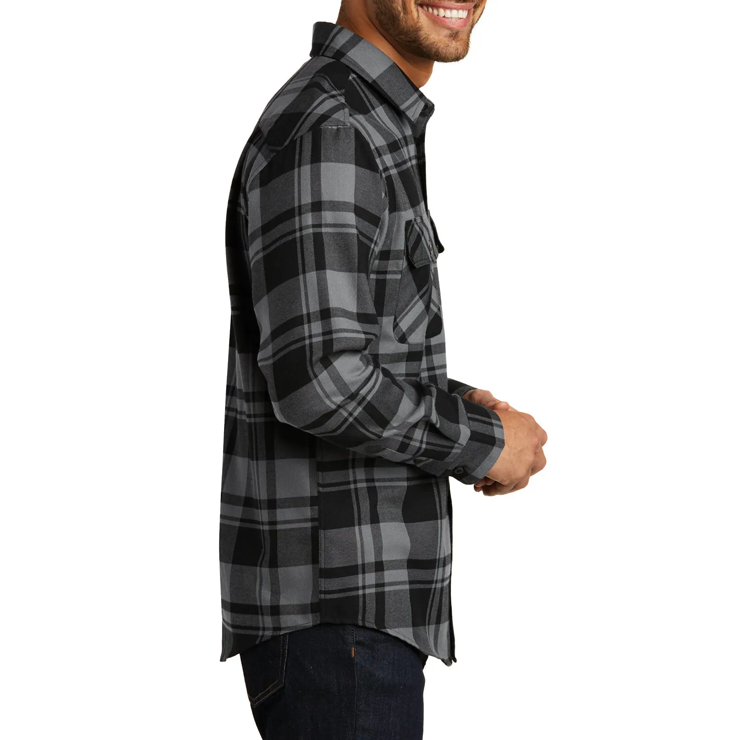 Buffalo Plaid Flannel Long Sleeve Shirt Casual Button Down With Pockets
