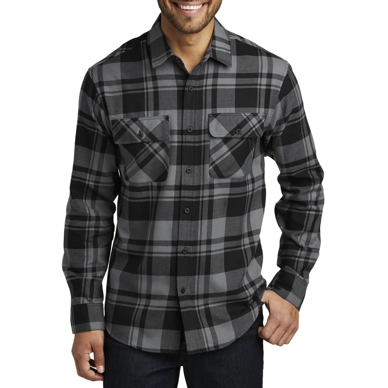 Buffalo Plaid Flannel Long Sleeve Shirt Casual Button Down With Pockets
