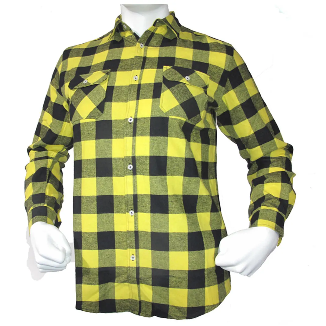 Buffalo Plaid Flannel Long Sleeve Shirt Casual Button Down With Pockets