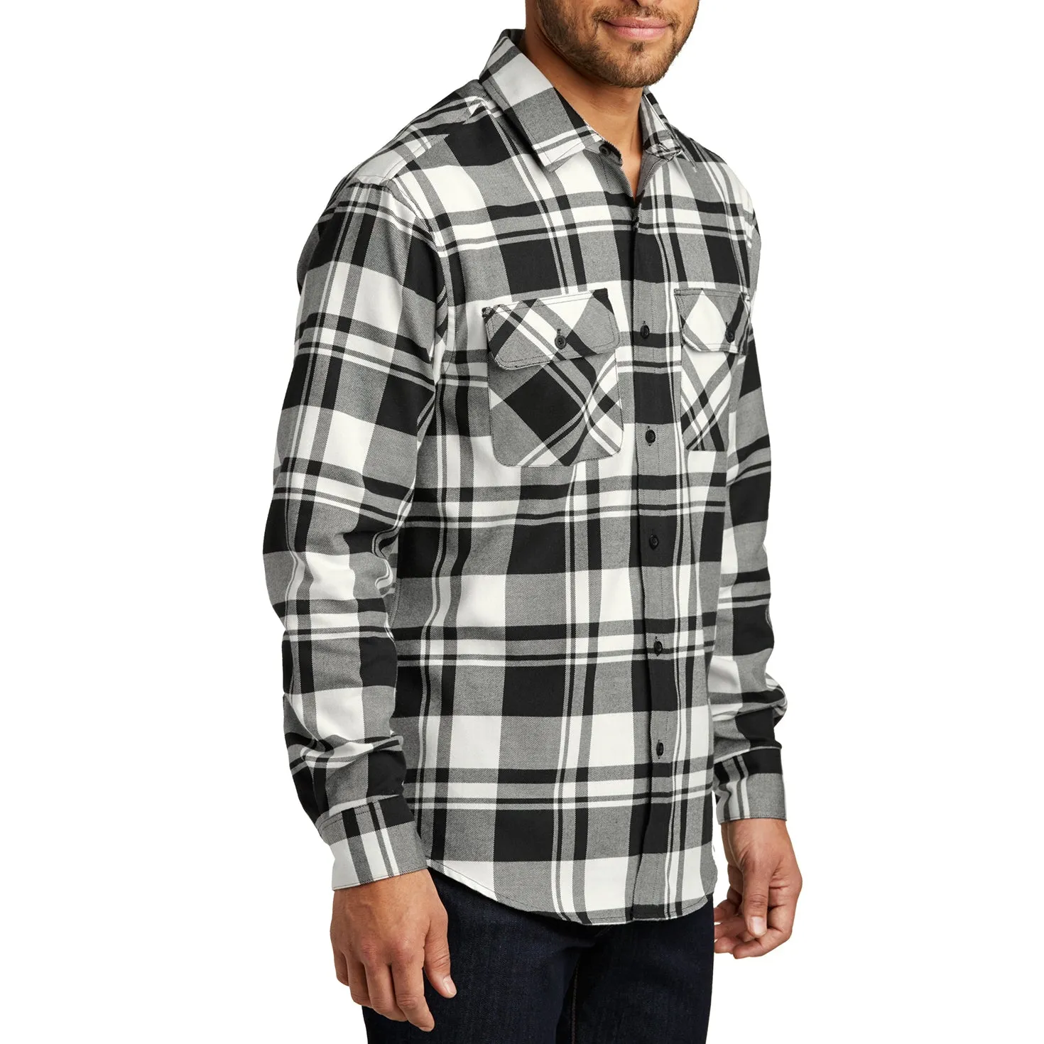 Buffalo Plaid Flannel Long Sleeve Shirt Casual Button Down With Pockets