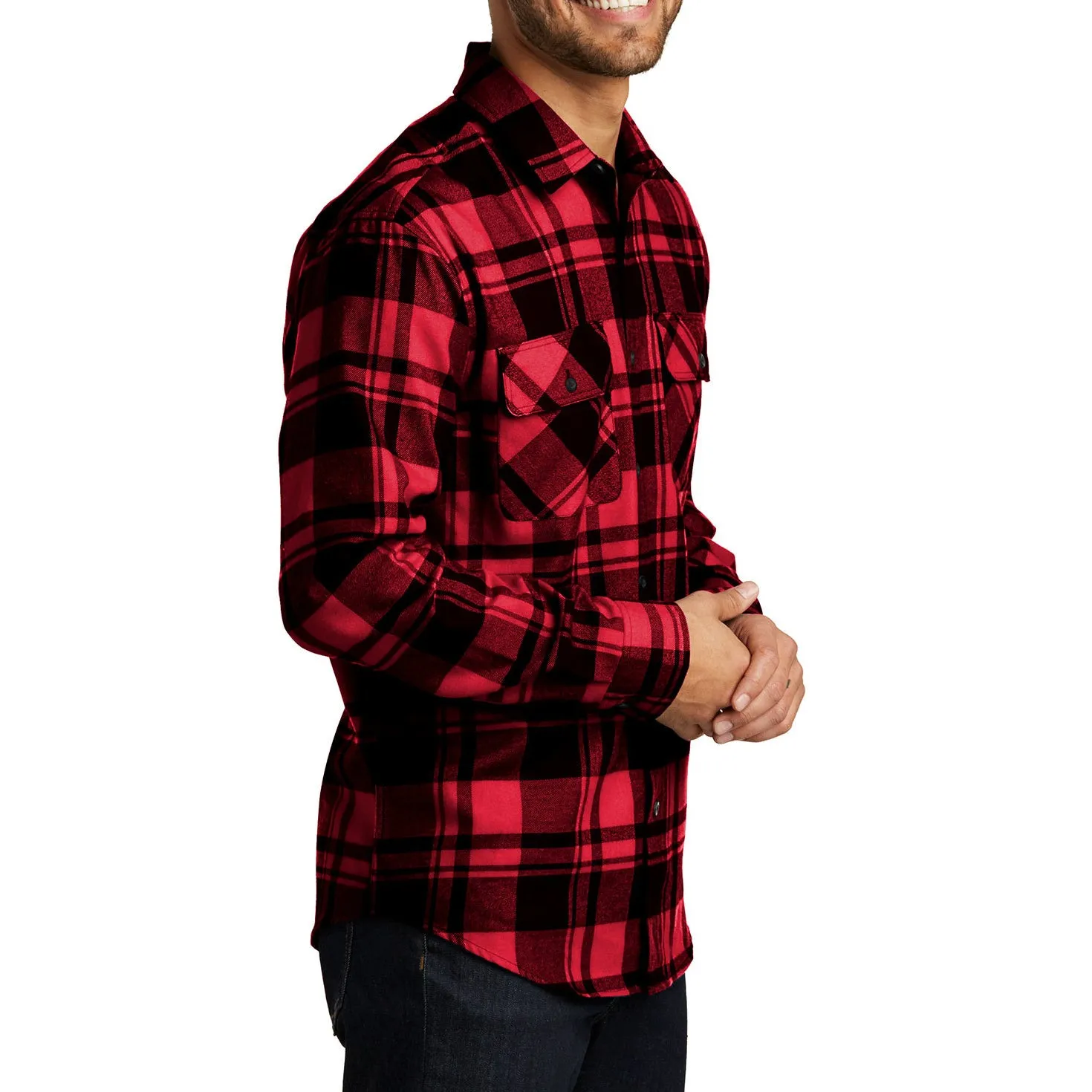 Buffalo Plaid Flannel Long Sleeve Shirt Casual Button Down With Pockets