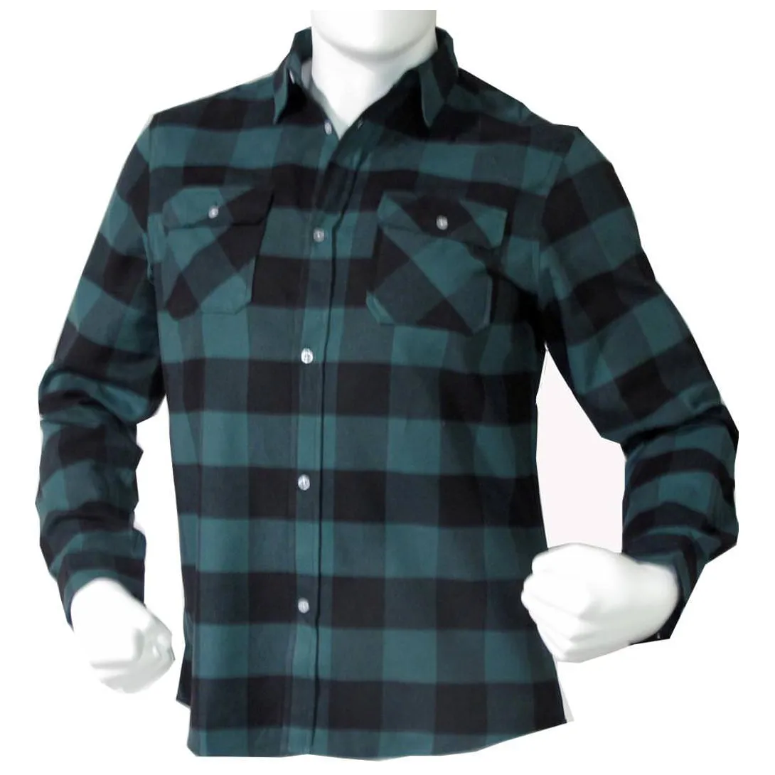 Buffalo Plaid Flannel Long Sleeve Shirt Casual Button Down With Pockets