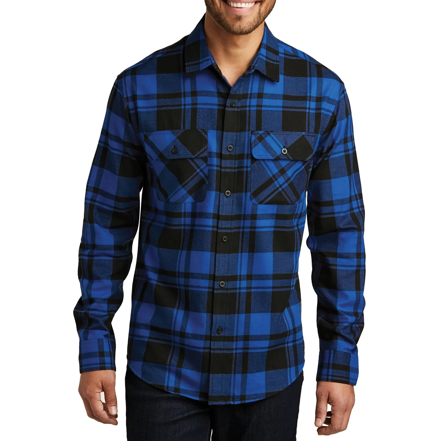 Buffalo Plaid Flannel Long Sleeve Shirt Casual Button Down With Pockets