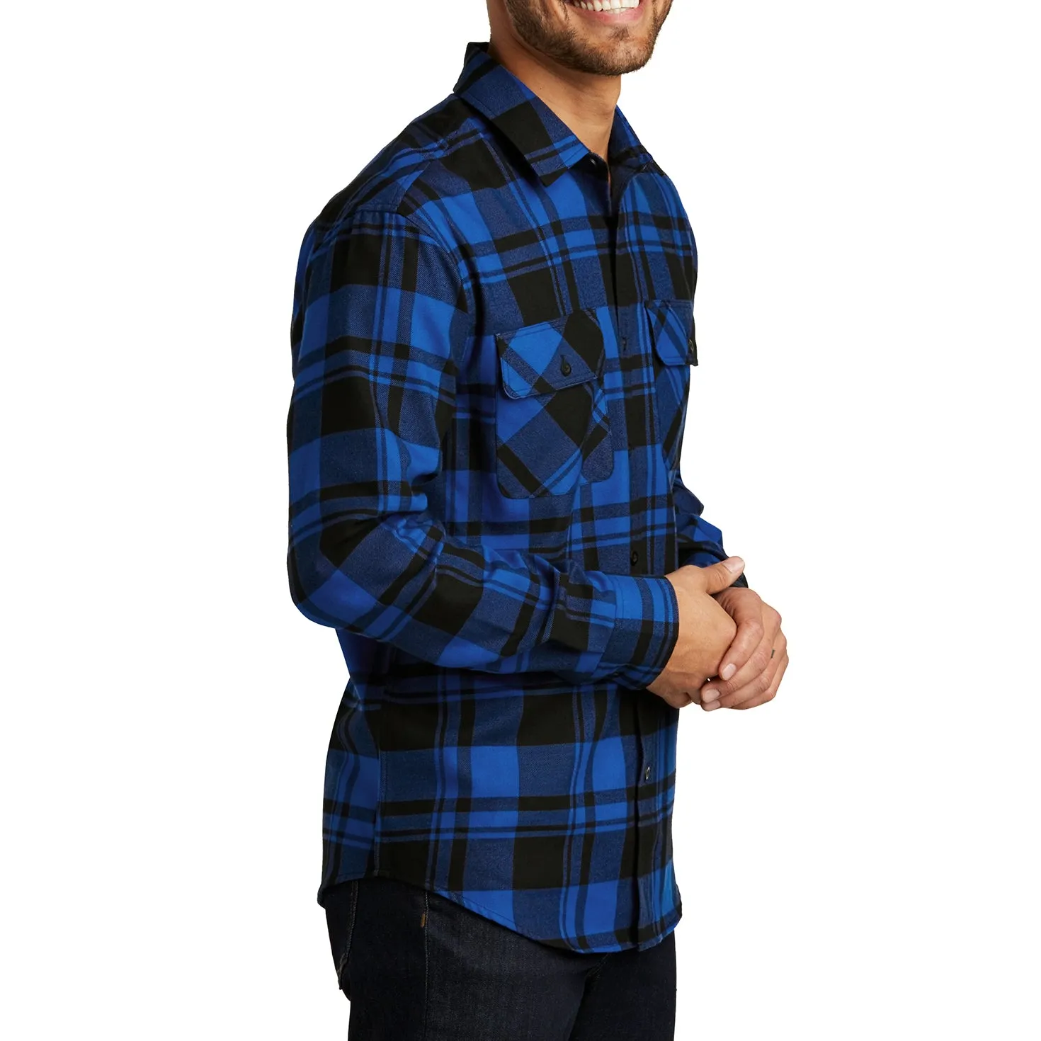 Buffalo Plaid Flannel Long Sleeve Shirt Casual Button Down With Pockets