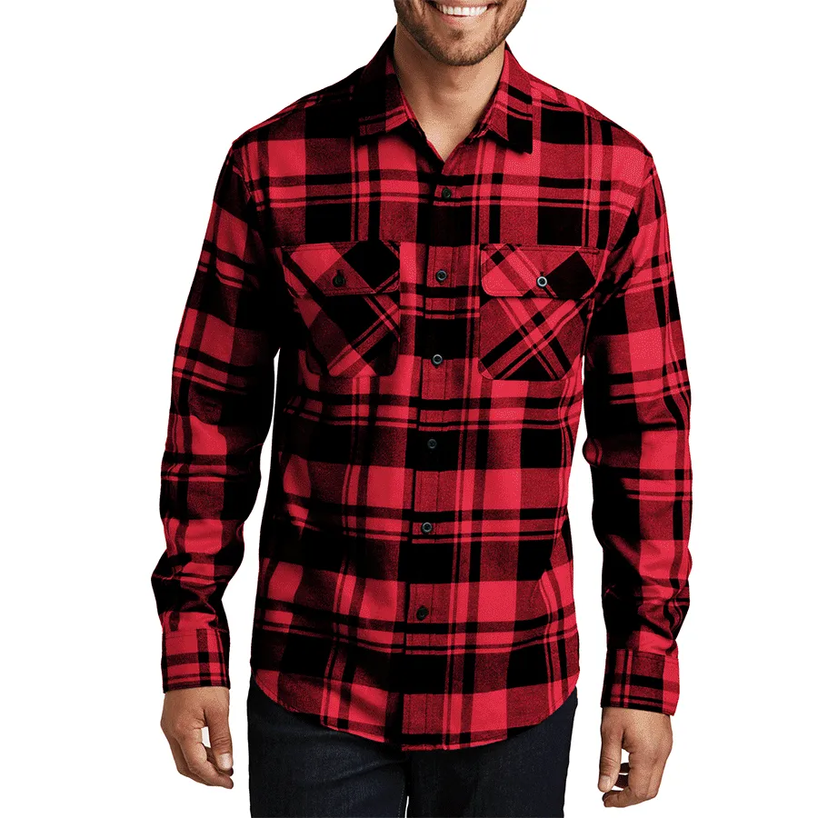 Buffalo Plaid Flannel Long Sleeve Shirt Casual Button Down With Pockets