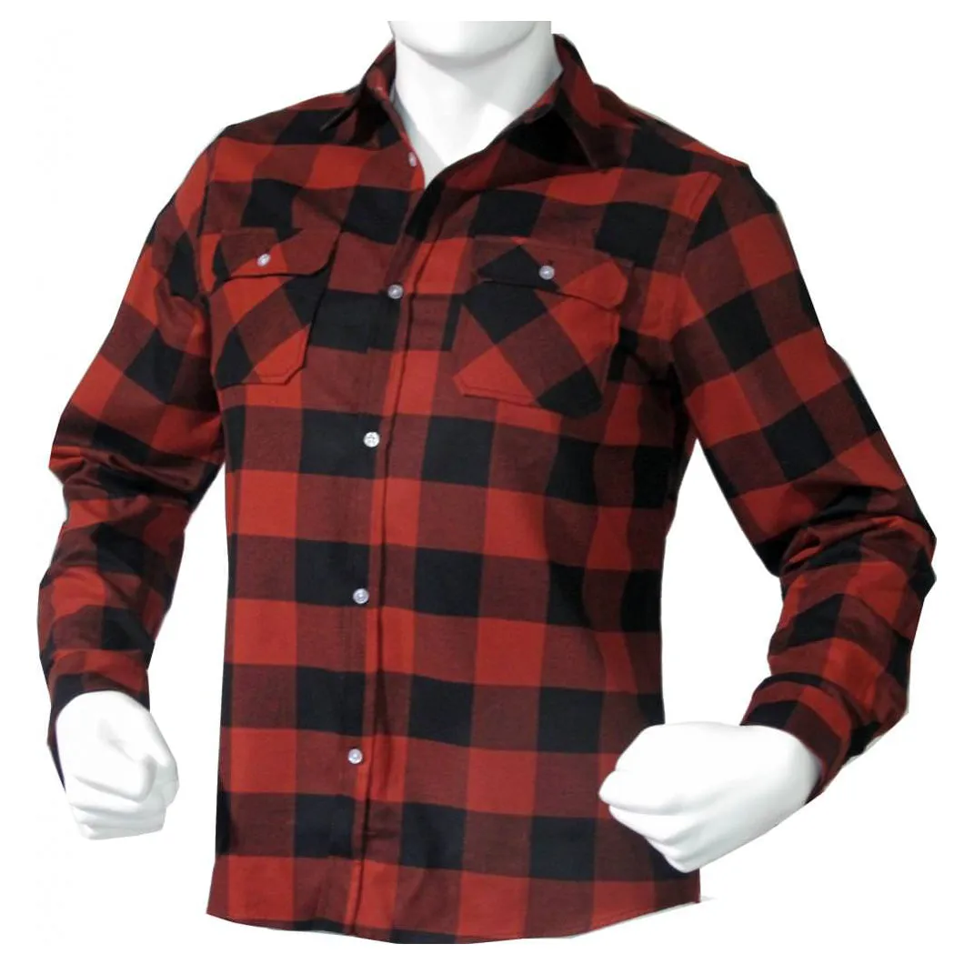 Buffalo Plaid Flannel Long Sleeve Shirt Casual Button Down With Pockets