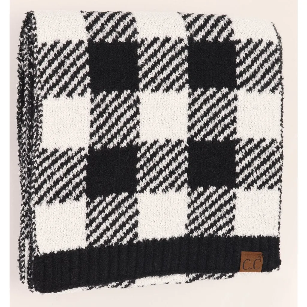 BUFFALO PRINT JACQUARD KNIT SCARF