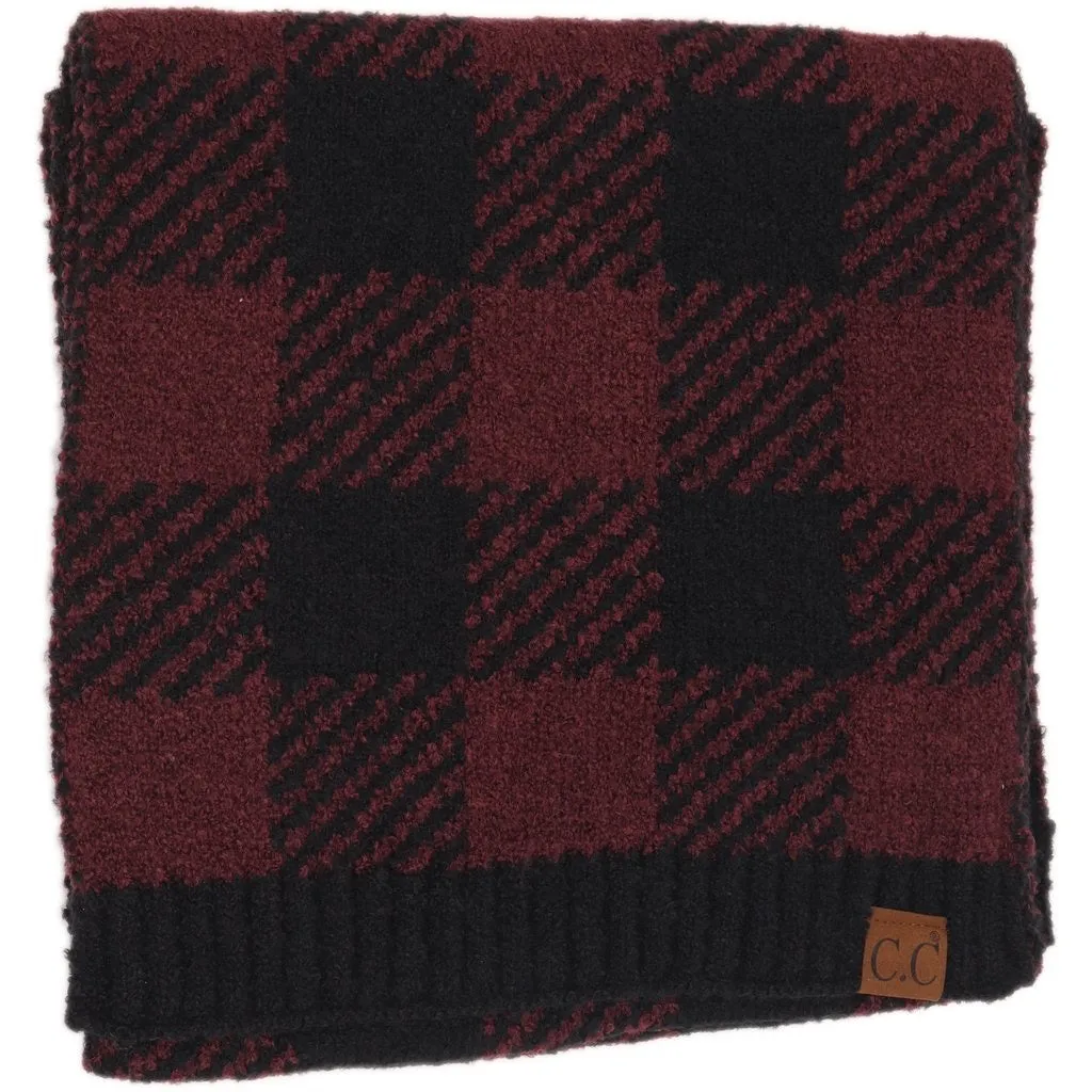 BUFFALO PRINT JACQUARD KNIT SCARF