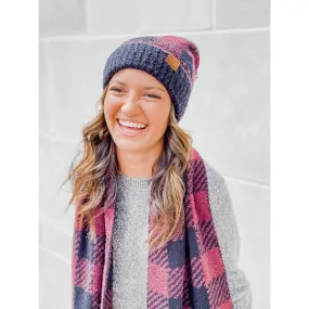 BUFFALO PRINT JACQUARD KNIT SCARF