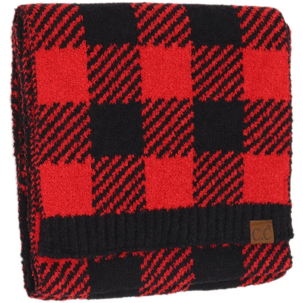 BUFFALO PRINT JACQUARD KNIT SCARF