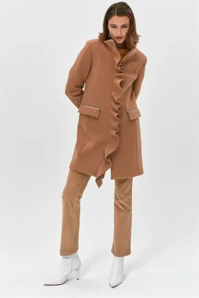 Camel Stand Collar Coat