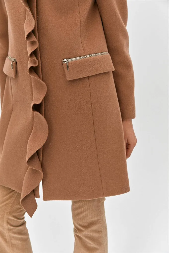Camel Stand Collar Coat