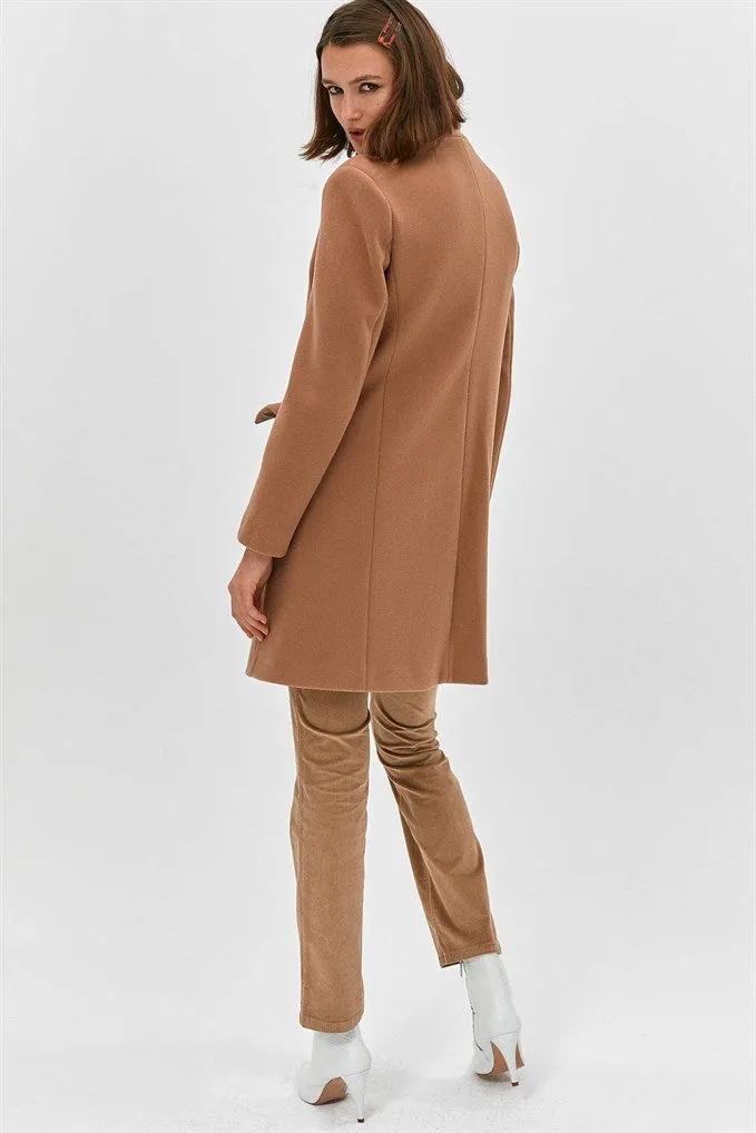 Camel Stand Collar Coat