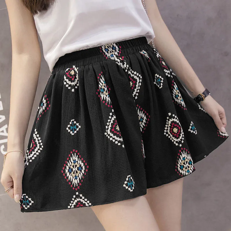 Chiffon Printed Casual Bottoming Skort